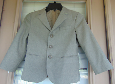 Boys Suit Jacket 6 Regular Single Breasted Collared 3 Button Lt Brown Gray Tweed