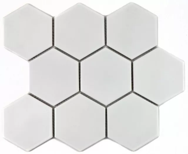 Piastrella mosaico ceramica esagonale bagno specchio piastrelle parete bianco opaco WB11F-0111|1 tappetino