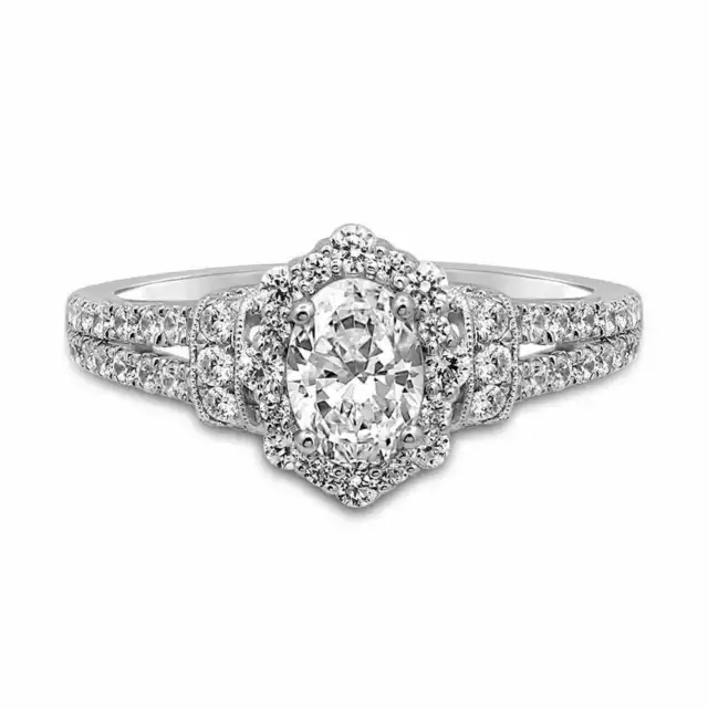 1.6 CT Truly Zac Posen Diamond Marquise Halo Bridal Engagement Ring Gold  Over | eBay