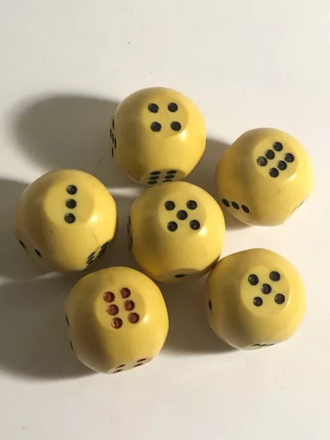 6 RARE OLD weighted Bo-Jo dice lot 031423bIZII