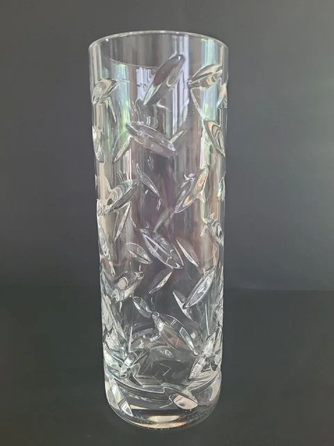Tiffany & Co. Cut Leaf Design Cylindrical 12" Tall Italian Flower Vase