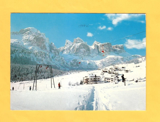 Cartolina Colfosco verso il Gruppo Sella viaggiata 1974