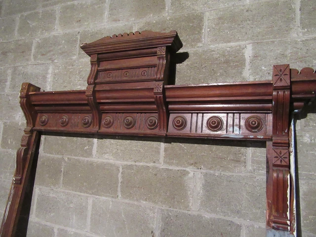 ~ Antique Carved Oak Door Window Molding ~ 60 X 100 ~ Architectural Salvage 5