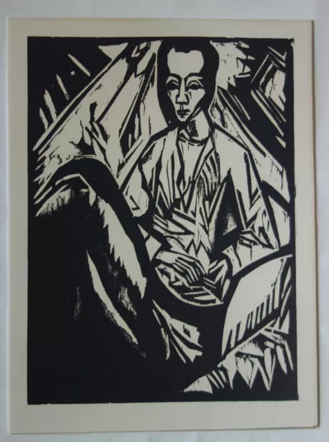 Erich Heckel alter  Holzschnitt "Sick Girl"