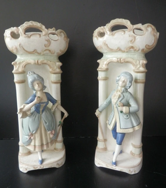 Paire De Vases En Faïence émaillée - Début XXe