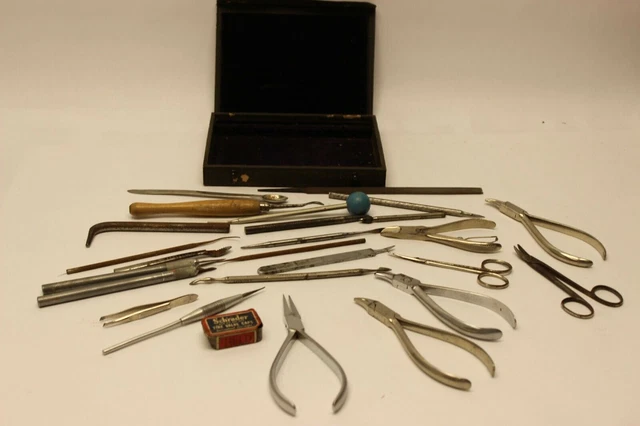 Mixed Lot of 25 Vtg Dental tools Various mixed Dental Dentistry metal tools