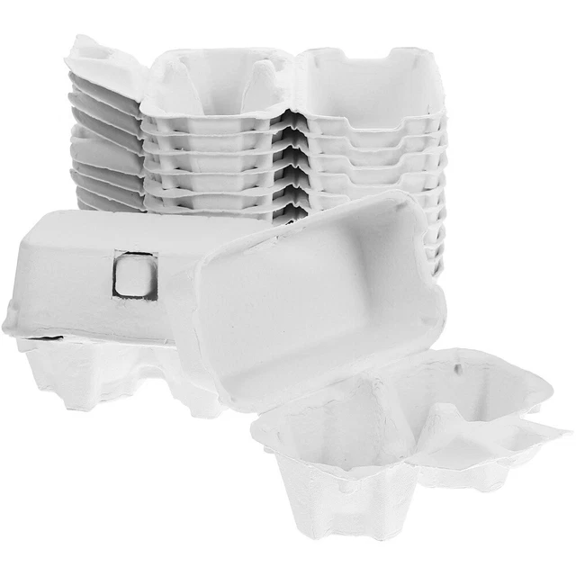 20 Cartons à Œufs Biodégradables 4 Places - Protection Anti-Choc Pour Ferme, Maison Ou Supermarché