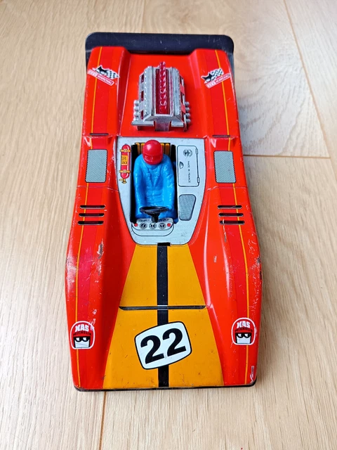 Joustra F - Voiture Futuriste Friction 1/24 - Bleu, Vitrage Opaque Noir - Bon état
