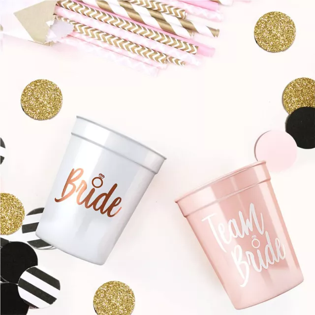 1Pcs Team Bride To Be Plastic Cup Wedding Decor DIY Bachelorette Party De#w#