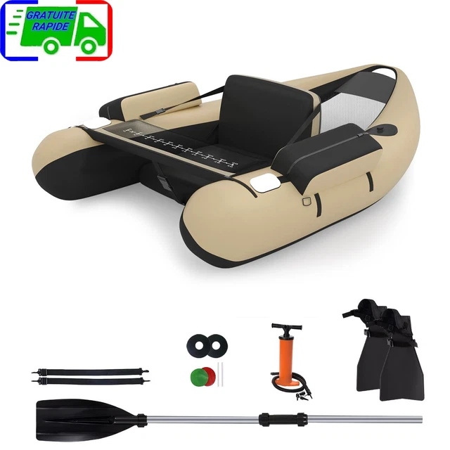 FANTASK Bateau Pneumatique, Bateau De Pêche Avec Pompe, Pagaie, Sangles