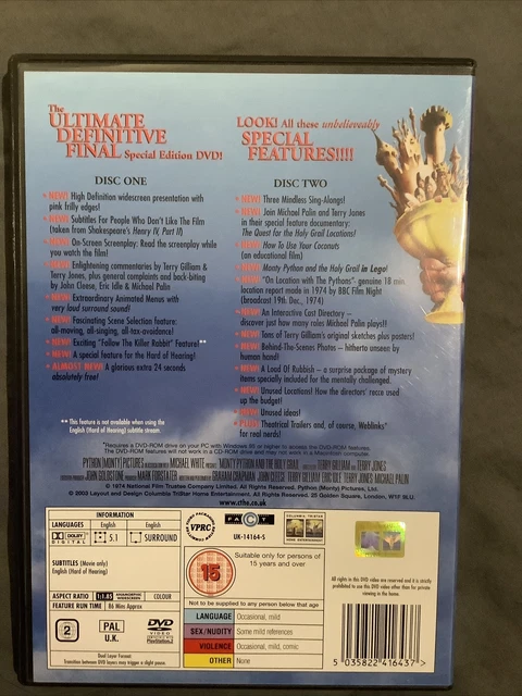 MONTY PYTHON AND The Holy Grail (DVD, 2006) like new EUR 1,80 - PicClick IT