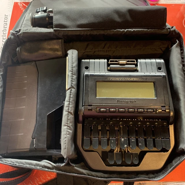 Stentura 8000LX Court Reporting Stenograph Machine With tripod and accessories
