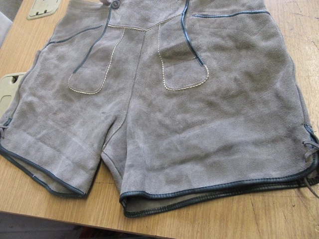 Pantaloni In Pelle Trachten Vintage Tedeschi Octoberfest Pantaloni In Pelle Uk 33" 2