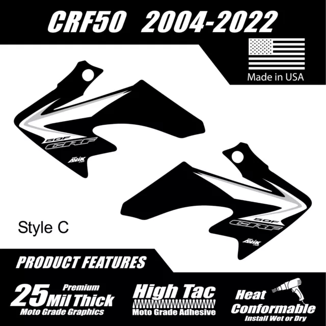 CRF50 Shroud Graphics Red 2004-2022 Style C black FREE SHIPPING!!!