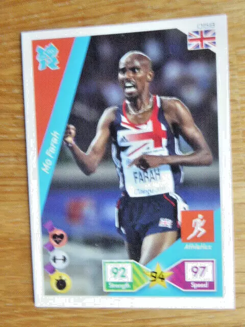 Sir Mo Farah Card #58 Panini London 2012 Olympics Adrenalyn Xl