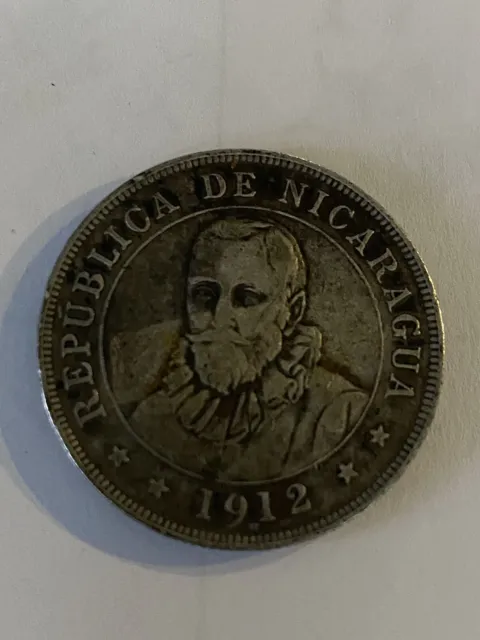 Republic Of Nicaragua 1912 H 50 Centavos