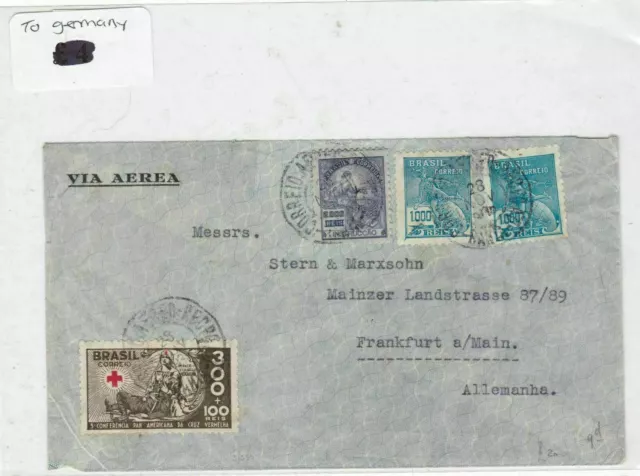 Brazil to germany stamp cover Ref 9073