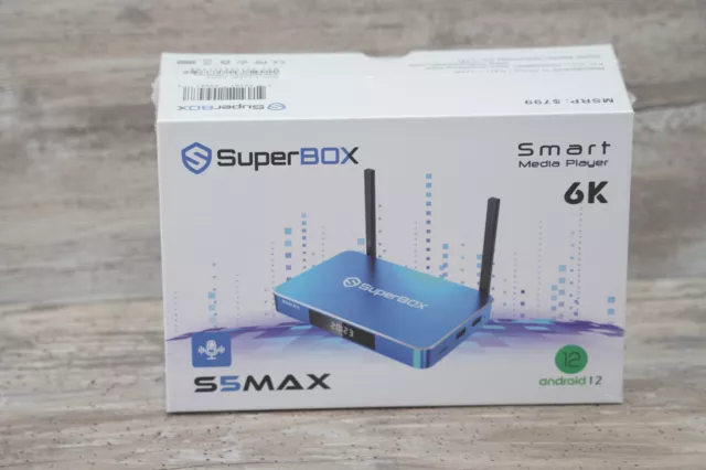 SuperBox S5 Max Streaming TV Media Player 6K Android 12 WiFi 6 4GB PRIORITY SHIP