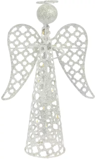 LED Luminoso Ángel Árbol de Navidad Decoración, Plata 30cm (30cm) Ángel Adorno