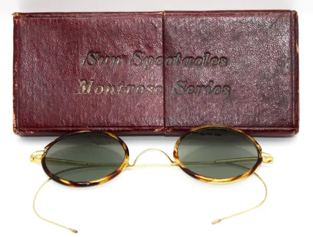 1930s, Tortoiseshell, Round Tinted Sun Spectacles 'Montrose Series' Original Box