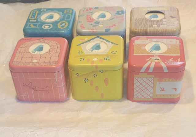 Genuine Fossil Collectible Presentation Display Metal Watch Box Lot of 6 New