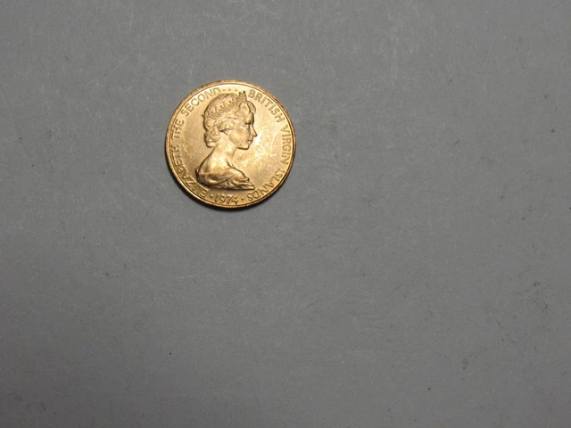 British Virgin Islands Coin - 1974 FM 1 Cent - Matte Uncirculated, scratches