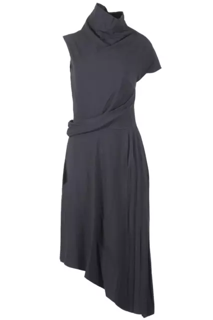 Carven Draped Wool Blend Midi Dress Fr 38 Uk 10