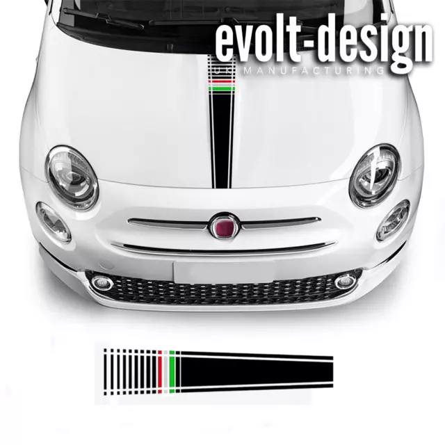 Bonnet Stripe Italian Flag  Decal Sticker Livery Badge for Abarth Fiat 500 595