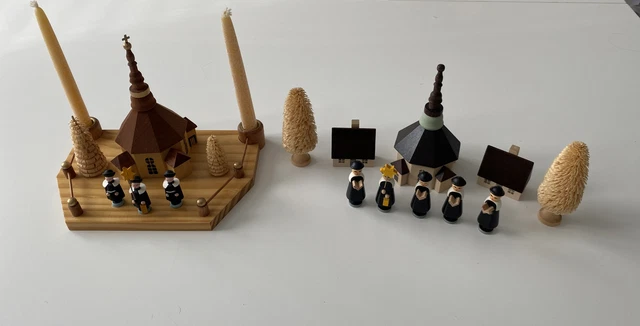 Erzgebirge Volkskunst Kurrender mit Seiffener Kirche (2x)