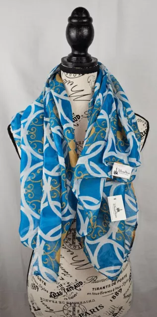 Disney Parks Gold Icon Mickey Mouse Turquoise Scarf Head Wrap