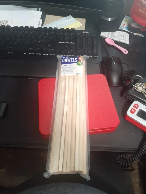 Lote de 40 varillas de palanca de madera varios tamaños nuevas en paquete por Horizon Group EE. UU.