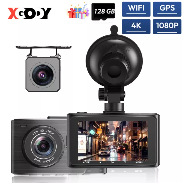 XGODY J402PRO 4K/2160P Dash Cam GPS WiFi Kamera Auto DVR Recorder Nachtsicht
