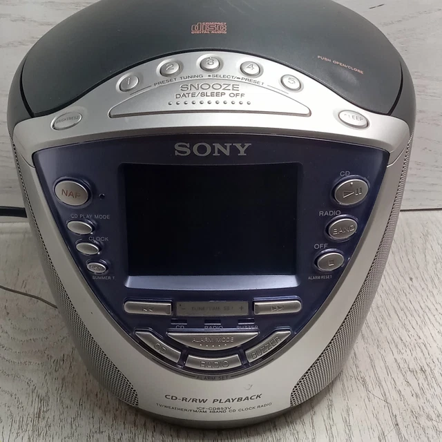 SONY ICF CD853V CD AM FM Radio Clock Dream Machine Tested Working