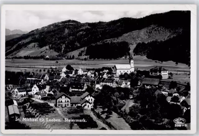 51547075 - Leoben Kirche Bahnpost Graz- ? ZUG 242 St. Michael Leoben, Bezirk