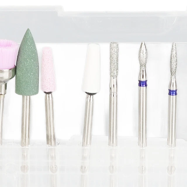 10pcs Nail Art Drill Bits Rough Surfaces Remove Nail Glue Tungsten Steel Cer Esp