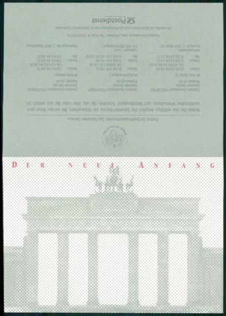 BRD GEDENKKARTE TAG DER DEUTSCHEN EINHEIT BRANDENBURGER TOR BERLINER MAUER ua52 2