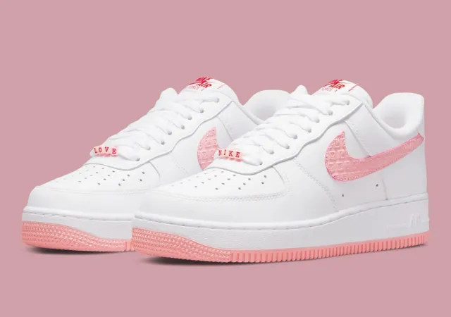 Nike Air Force 1 '07 Low Shoes White Pink "Valentines Day" DR0144-100 Men's NEW