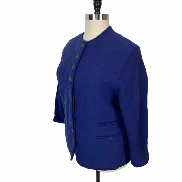 GEIGER WOOL JACKET Vintage Womens Blue Long Sleeve Bavarian Button ...