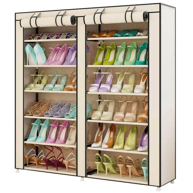 MMOU Scarpiera da Ingresso Alta a 7 Ripiani, Porta Scarpe Verticale Stretto, Salvaspazio per Porta D'ingresso, Piccolo Spazio, 20 x 30 x 86.5 cm (Color : Wood Color, Size : 20 * 30 * 114cm