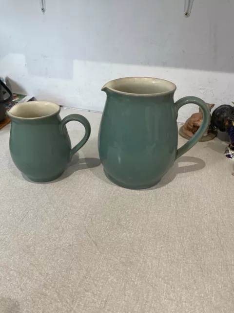 Denby 2 Green Jugs