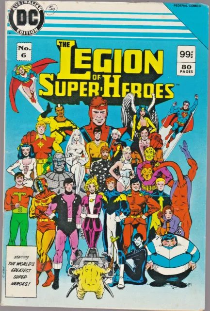 Vintage DC Australian Edition LEGION OF SUPERHEROES 6 1984 COMIC SUPERMAN VF 8.0