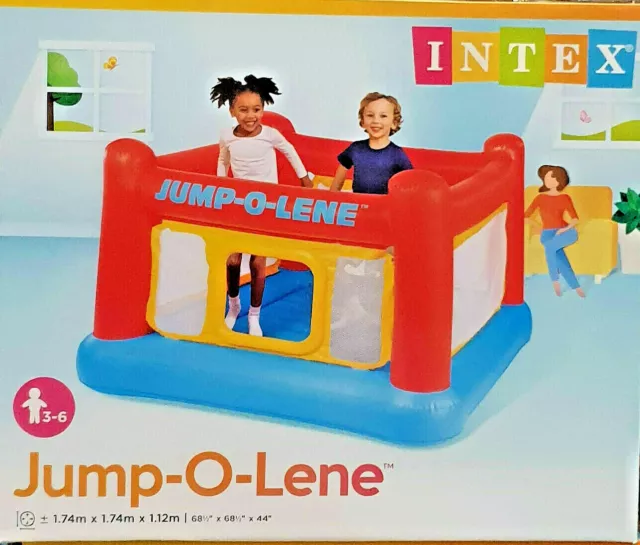 Intex Jump O Lene Playhouse Bouncer Inflatable Childs Kids Bouncy Castle 48260NP