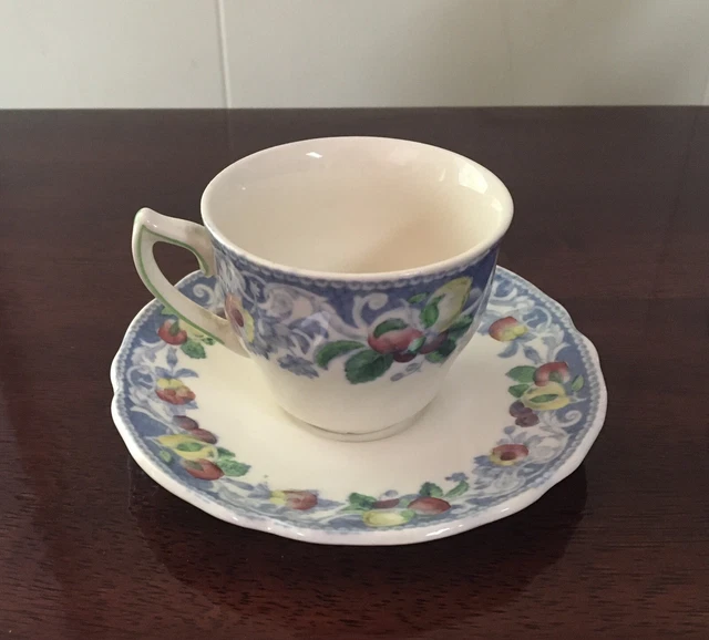 VINTAGE ROYAL DOULTON Blue Pomeroy D5472 Demitasse Tea Cup & Saucer c1935