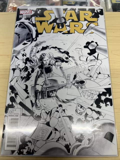 Star Wars #3 1:100 Cassaday Retailer Incentive B&W Sketch Variant