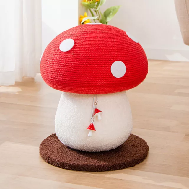 Cute Mushroom Cat Tree Scratching Pole Scratcher Post Play Stand Kitten Climbing
