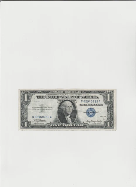 1935 $1 One Dollar Plain DOUBLE DATE Silver Certificate Lightly circulated