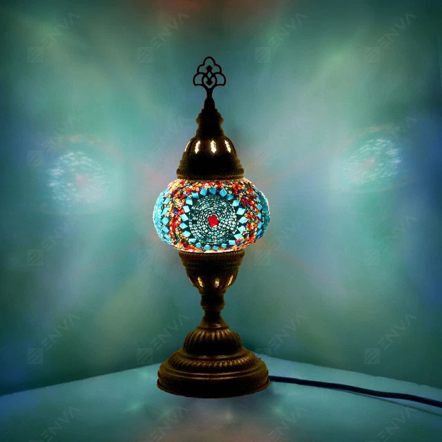 Lampada da comodino scrivania in mosaico Tiffany fatta a mano turco marocchino