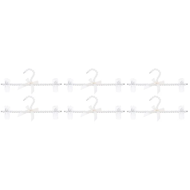 6 pcs Perlé Vêtements Rack Jean Cintre Perle Manteau Cintre