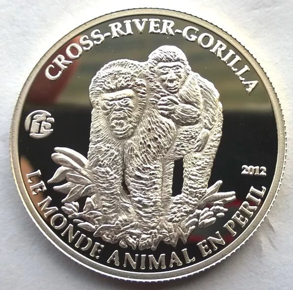 Cameroon 2012 Gorilla 1000 Francs Silver Coin,Proof