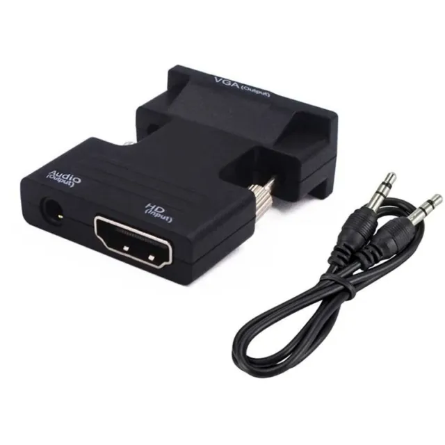 HDMI Female Input to VGA Male Output Video Adapter Converter with Audio HD1080P